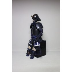 画像3: 4【O-065】濃紺糸威黒桶側二枚胴具足（手時代塗）