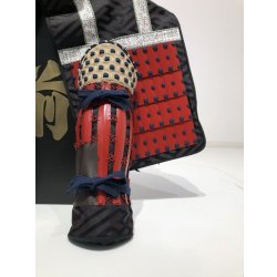 画像8: 2【O-079】濃紺糸威赤艶消鋲綴二枚胴具足（桃形兜)