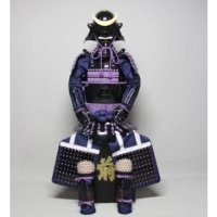 6【O-056】紫糸威胸取黒桶側二枚胴具足 