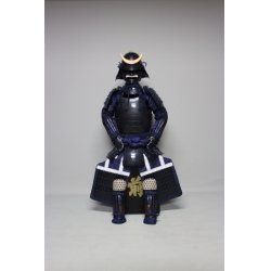 画像1: 4【O-065】濃紺糸威黒桶側二枚胴具足（手時代塗）