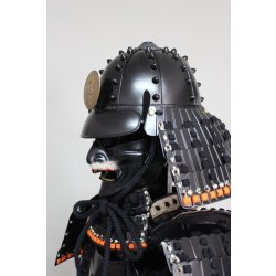 画像6: 7【O-049】黒糸威黒艶消鋲綴二枚胴具足（厳星兜）