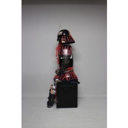 画像4: 8【O-048】赤糸威伊予素懸二枚胴具足　(艶消塗) 