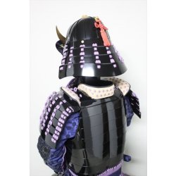 画像8: 6【O-056】紫糸威胸取黒桶側二枚胴具足 