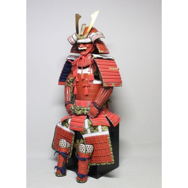 画像3: 13【O-038】赤糸威大袖赤二枚胴具足  (3)