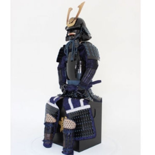 画像3: 5【O-058】紺糸威黒桶側二枚胴具足（鍬形） (3)