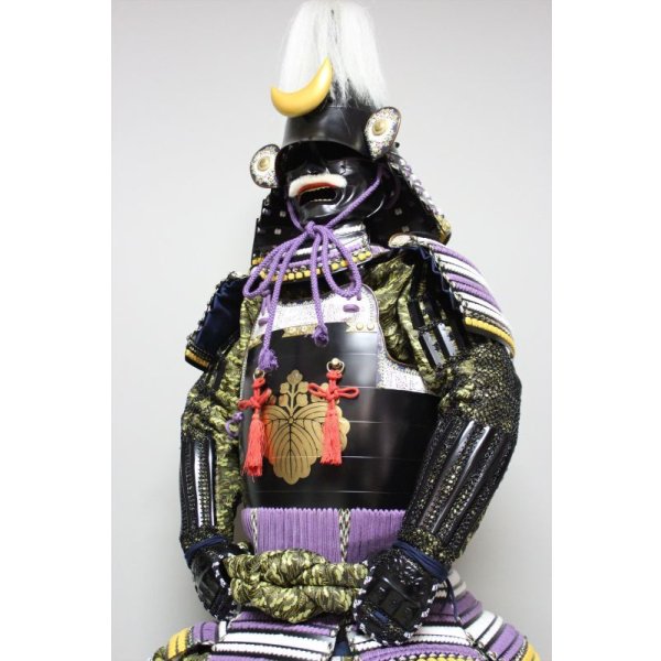 画像7: 12【O-039】藤白糸威毛立二枚胴具足  (7)