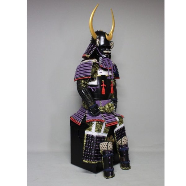 画像6: 11【O-040】紫糸威平角脇立ニ枚胴具足  (6)