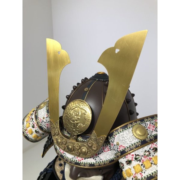 画像10: 9【O-046】紺糸威鉄錆笠鋲二枚胴具足  (10)