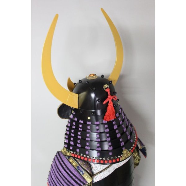 画像9: 11【O-040】紫糸威平角脇立ニ枚胴具足  (9)