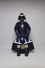 画像: 4【O-065】濃紺糸威黒桶側二枚胴具足（手時代塗）