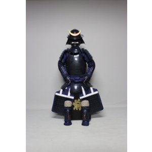画像: 4【O-065】濃紺糸威黒桶側二枚胴具足（手時代塗）