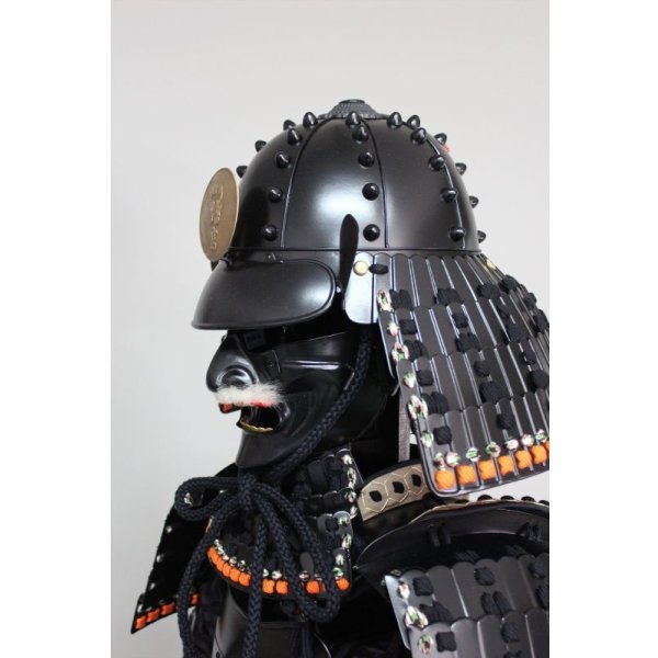 画像6: 7【O-049】黒糸威黒艶消鋲綴二枚胴具足（厳星兜） (6)